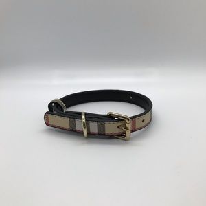 Fake Plaid Burberry Designer Leather Collar